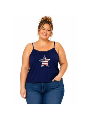 Women's Plus Size Modernlux Spaghetti Strap Tank Top – Navy Blue – Size 3XL –NWT